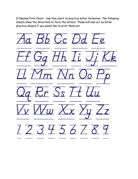 d'nealian cursive handwriting worksheets free